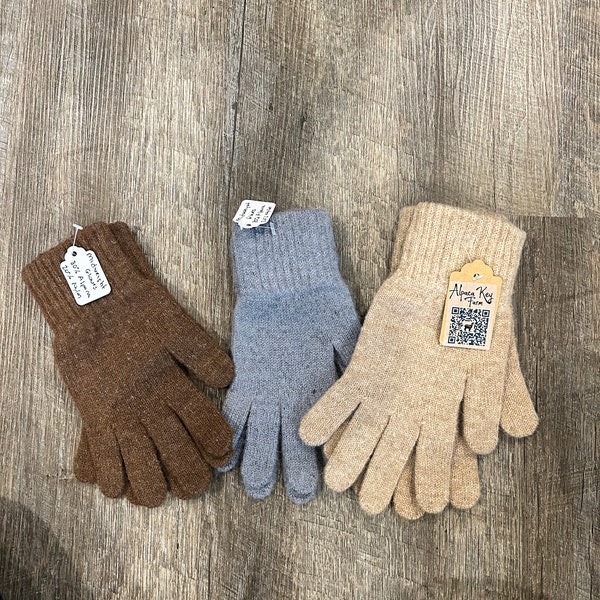 Alpaca Fleece Gloves, Handknit Gloves, Alpaca Winter Gloves, Brown Alpaca Gloves, Warm Wool Gloves, Comfy Gloves, Knit Gloves for Women