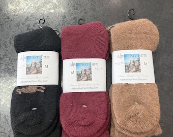 Alpaca Boot Socks, Heavyweight Thermal Hiking Socks, Thick Heavy socks, Size medium, choose your color