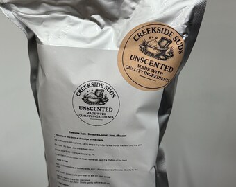 Unscented Laundry Soap & Booster – Natural Sensitive Skin Detergent | Handmade Small Batch | Creekside Suds Pennsylvania