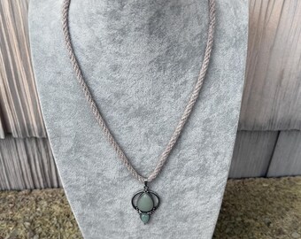 Handmade Alpaca Kumihimo Necklace, Braided Yarn Jewelry with Magnetic Clasp