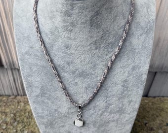 Handmade Alpaca Yarn Necklace, Kumihimo Braided Jewelry, Magnetic Clasp, Artisan Charm Pendant