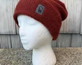 Alpaca Fleece Hat, Alpaca Fiber Hat, Red Beanie Men, Alpaca Beanie Hand Knit, Alpaca Beret, Winter Hat, Warm Hat, Christmas gifts for men