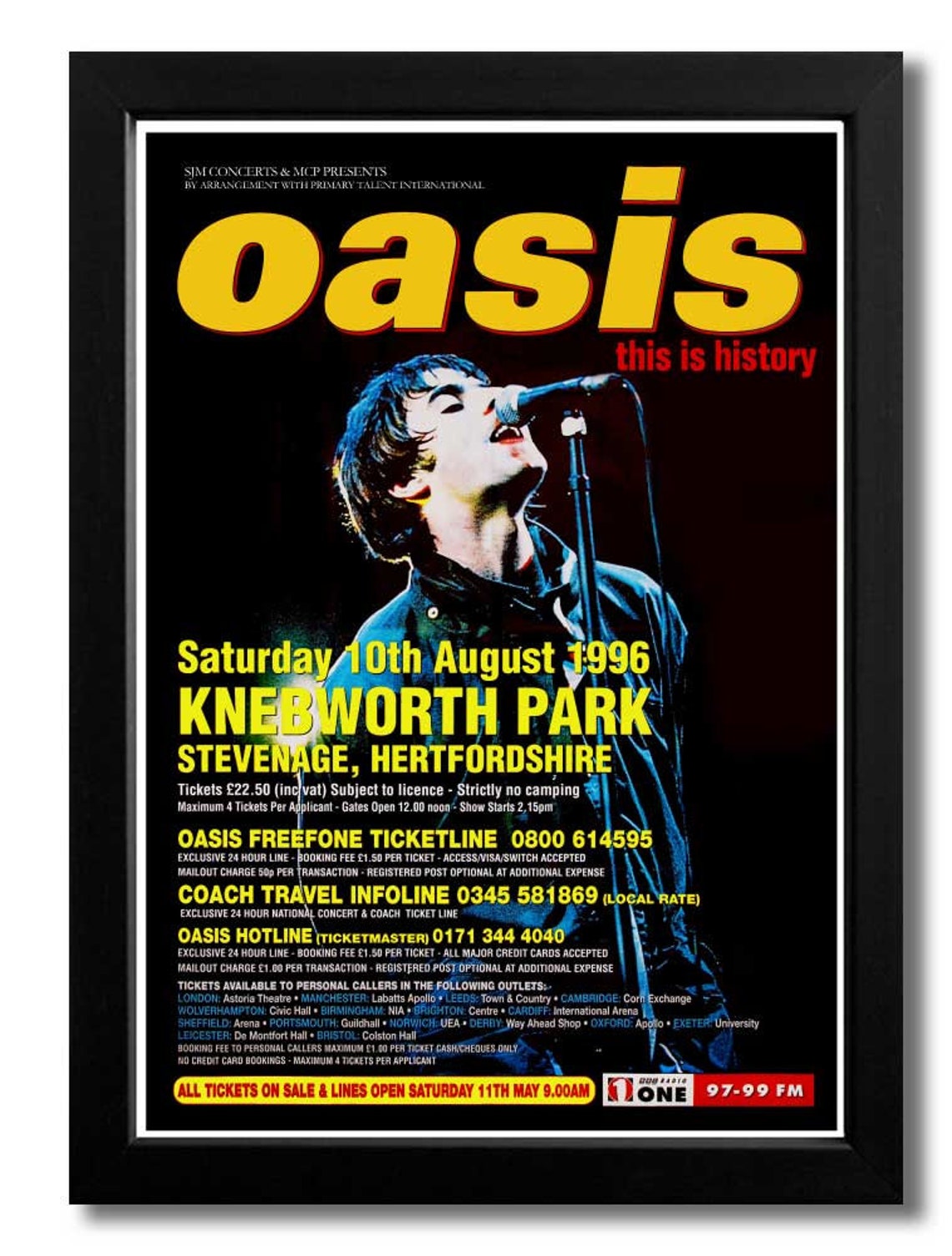 OASIS Concert Poster Knebworth Park 1996 A3 size Etsy