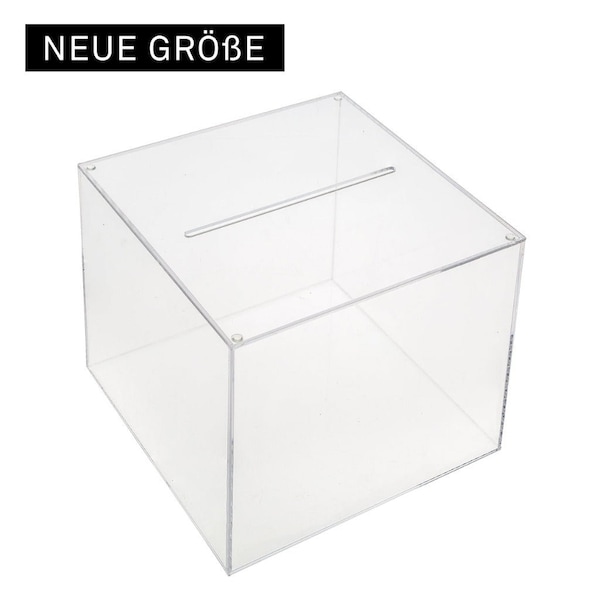 Losbox / Spendenbox aus Acryl mit abnehmbaren Deckel