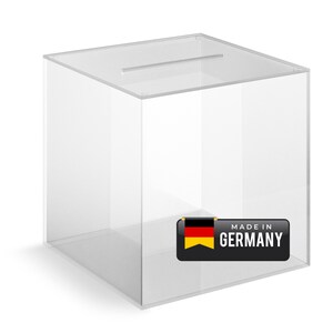 Losbox / Spendenbox aus Acryl mit abnehmbaren Deckel