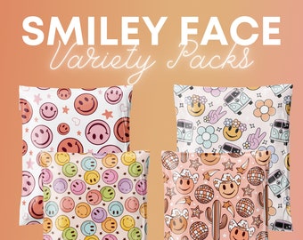 Smiley Face Variety Pack - 10x13 Poly Mailer Shipping Bags, resellers & small business owners. shipping, packaging materials, polymailers