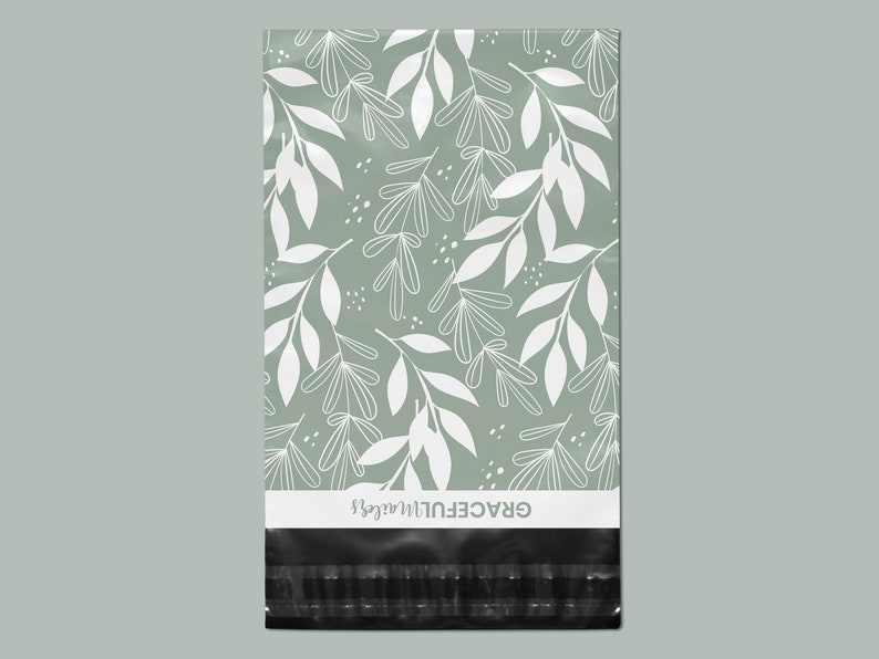 Sage Beauty 14.5x19 Poly Mailer 3.15mil thick Shipping Bags, resellers & small business. shipping, packaging, polymailers, Boho Design image 2