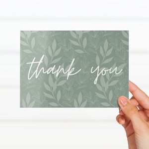 Sage Beauty Thank You Note Cards for Resellers and Small Business Owners Trendy Modern Design, Small Business Support Custom Written