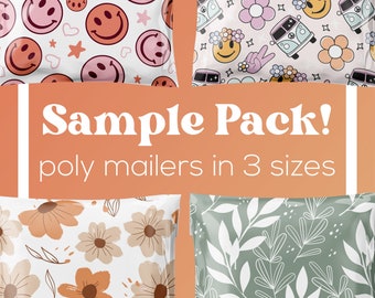 Sample Pack Poly Mailers in 3 Sizes |  resellers & small business owners. shipping, packaging materials, polymailers, Variety Sample Pack
