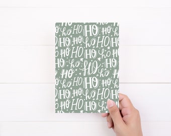 Ho Ho Holiday Thank You Note Cards for Resellers and Small Business Owners Trendy Modern Design, Thank You Blank Back Customizable Christmas