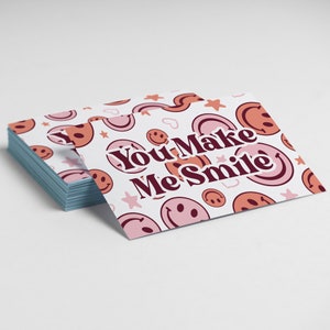 Sassy Smiles Thank You Note Cards for Resellers and Small Business Owners Trendy Modern Design, Thank You Blank Back Customizable Smiley