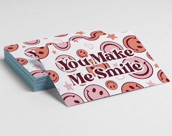 Sassy Smiles Thank You Note Cards for Resellers and Small Business Owners Trendy Modern Design, Thank You Blank Back Customizable Smiley