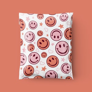 Sassy Smiles - 6x9 Poly Mailer 3,15mil Bolsas de remessa, revendedores e proprietários de pequenas empresas, materiais de embalagem, polymailers, Boho Design