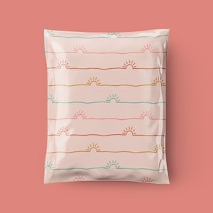 Pink Sunshines - Sacos de envio Poly Mailer 14,5x19, Envelopes de envio grossos de 3,15mil, Happy Mail, Embalagem Boho, Sacos Boutique Poly Mailer