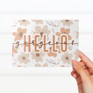 Rustic Bloom Thank You Note Cards for Resellers and Small Business Owners Trendy Modern Design, Blank Back Customizable Hello Gorgeous