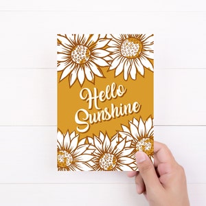 Gouden Zonnebloem Bedankbriefjes kaarten voor resellers en eigenaren van kleine bedrijven Trendy modern ontwerp, dank u blanco achterkant aanpasbaar