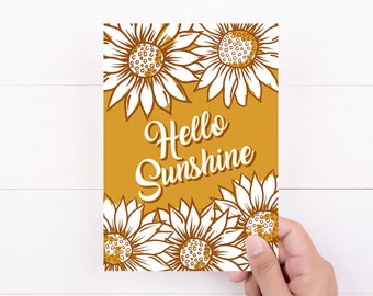 Golden Sunflower Thank You Note Cards for Resellers and Small Business Owners Trendy Modern Design, Thank You Blank Back Customizable