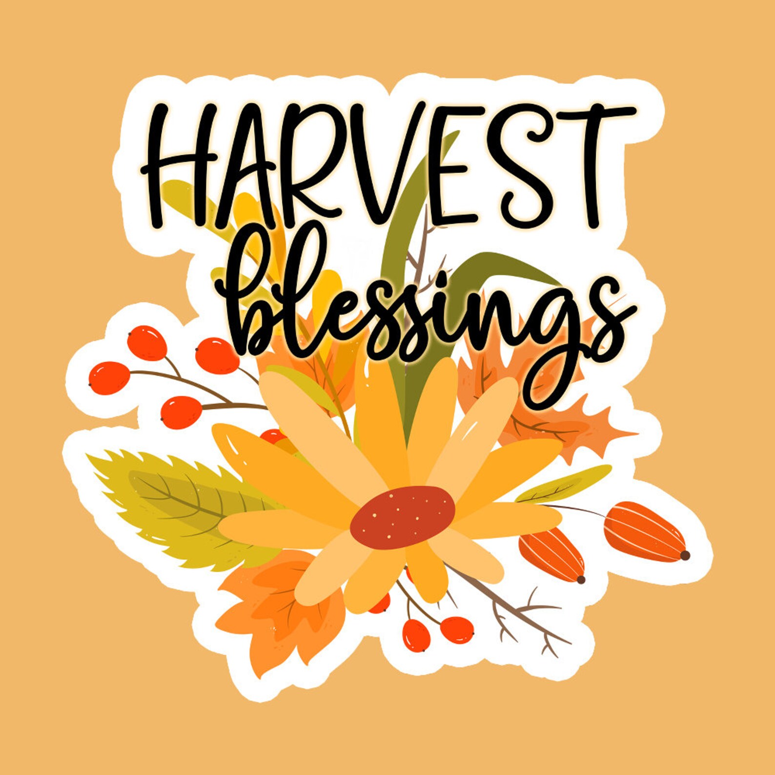 Harvest Blessings Fall Sticker | Etsy