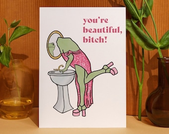 Miss Congeniality Vibes Frog Print | Art Prints | Funky Room Decor