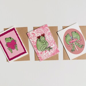 seja meu conjunto de cartões Funky Frogs dos namorados | Impressões em aquarela