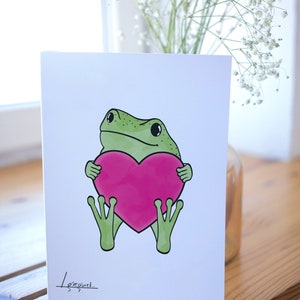 | d’impression Heartthrob Frog | d’art à l’aquarelle Funky Room Decor | Grenouilles de la Saint-Valentin