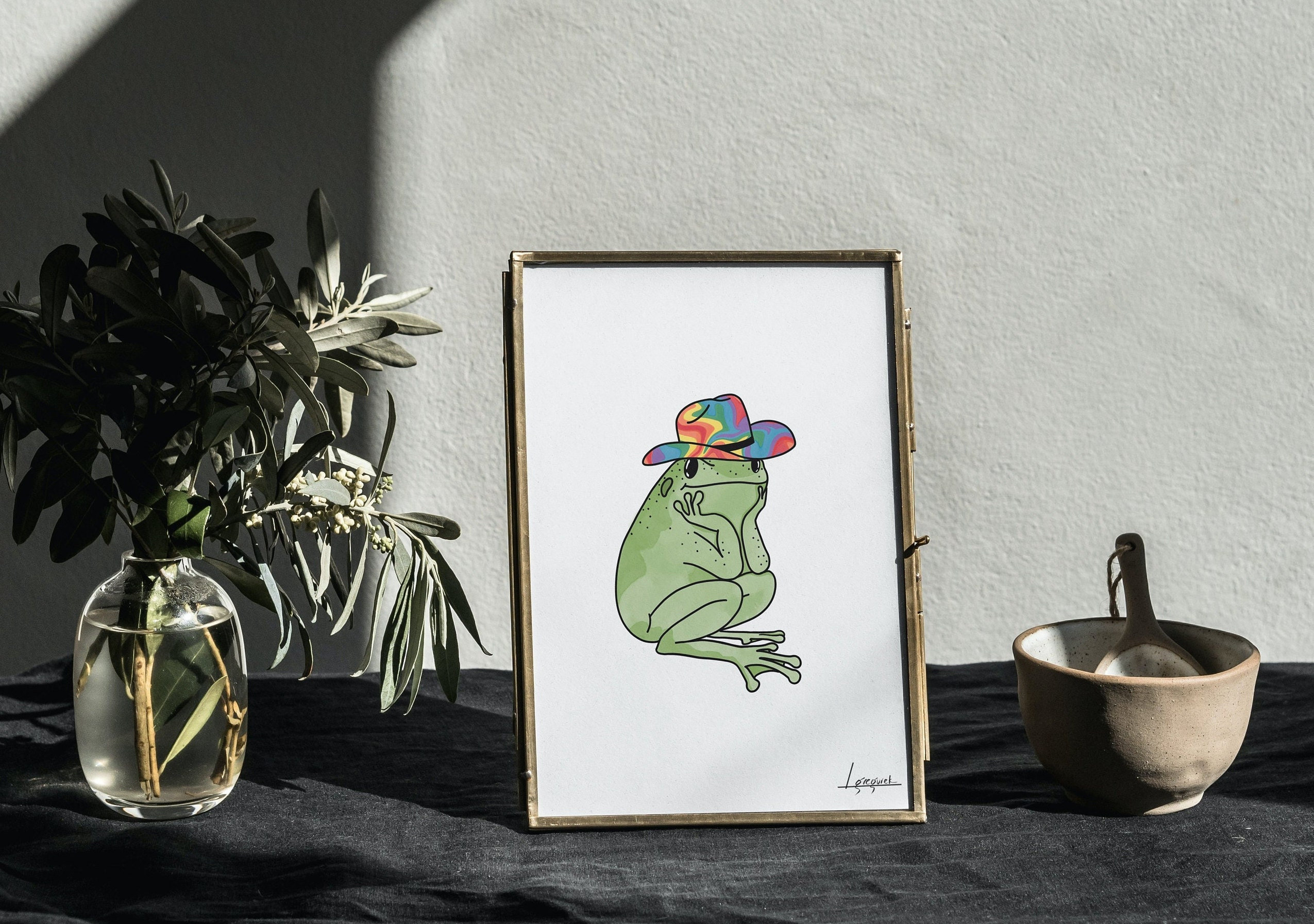 Cute Frog With Cowboy Hat PopSocket - Cottagecore Aesthetic Phone Grip