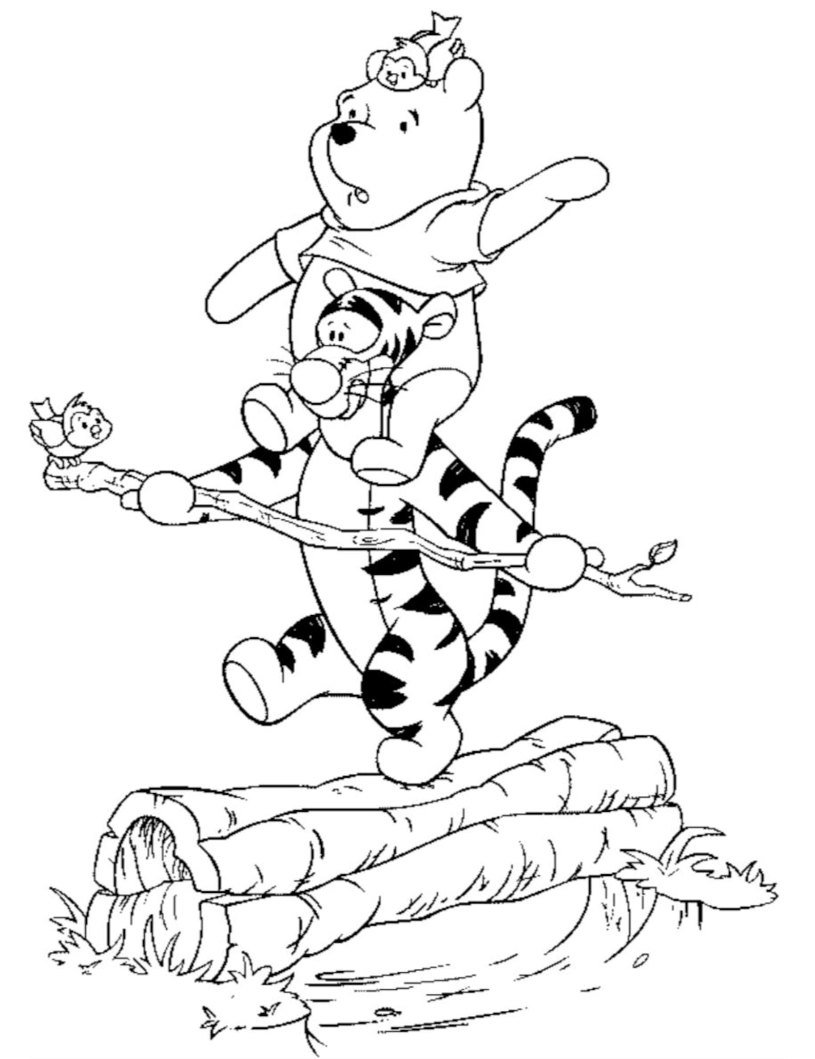 Winnie the Pooh & Friends 40 Colouring Pages - Etsy España