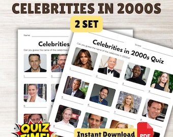 CELEBRITIES from 2000s Picture Quiz | 2 Sets Trivia Game PDF