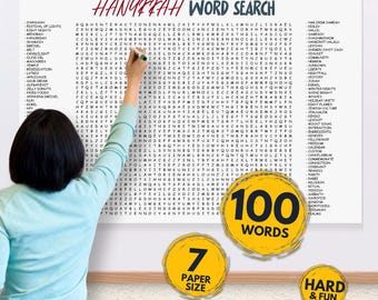 HANUKKAH Extra Large Word Search Printable | Large Print Holiday Puzzle PDF