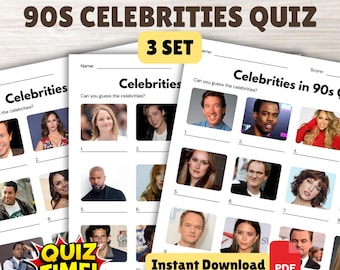 90s CELEBRITIES Picture Quiz with Answers (3 Set) | Trivia Quiz Game