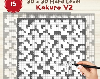 Lot de casse-tête Kakuro : 15 jeux de logique mathématique difficiles (téléchargement PDF)