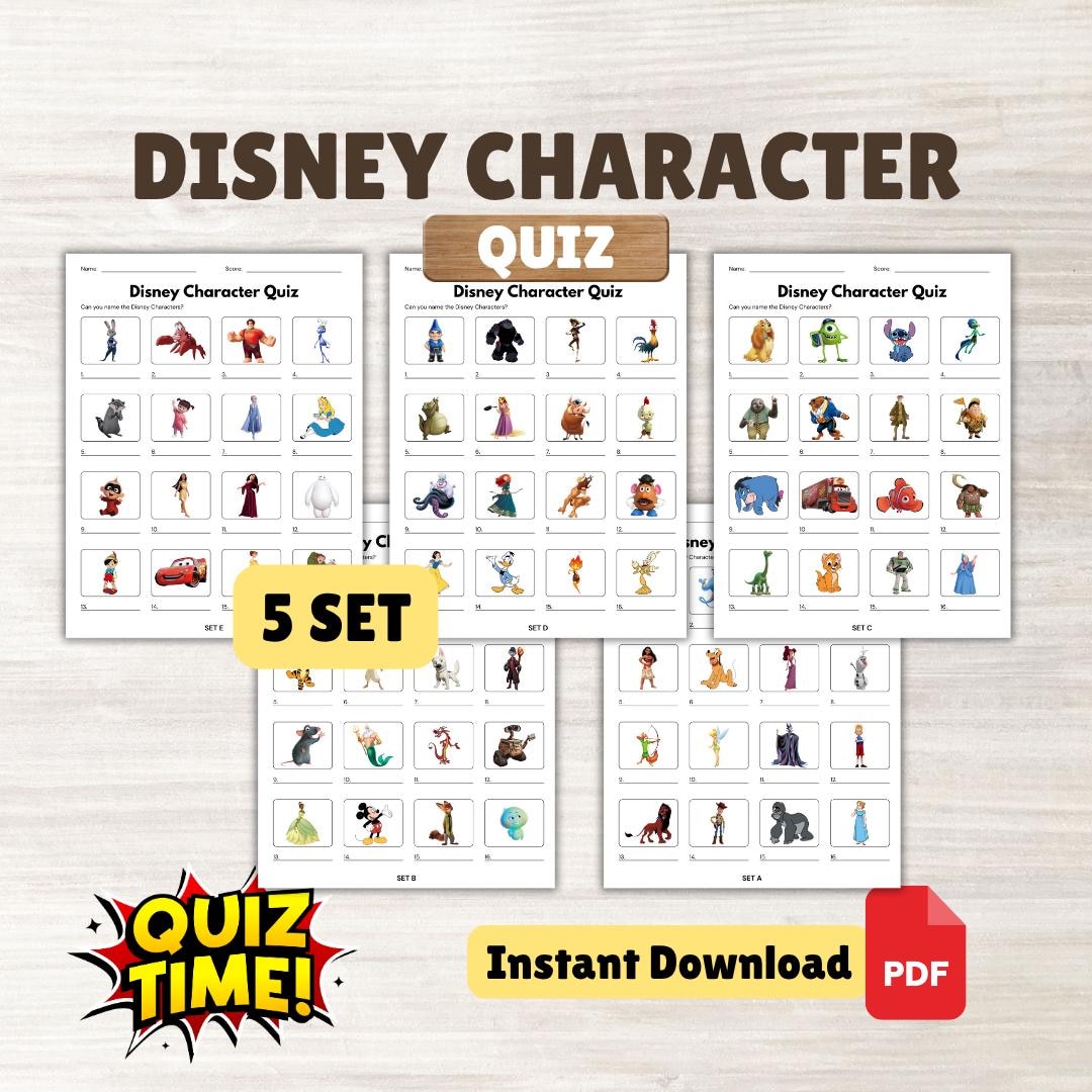 Characters R Quiz DISNEY CHARACTERS Picture Quiz With Answers (5 Set) | Trivia Quiz Game ...
