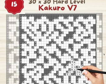 Lot de casse-tête Kakuro : 15 jeux de logique mathématique difficiles (téléchargement PDF)