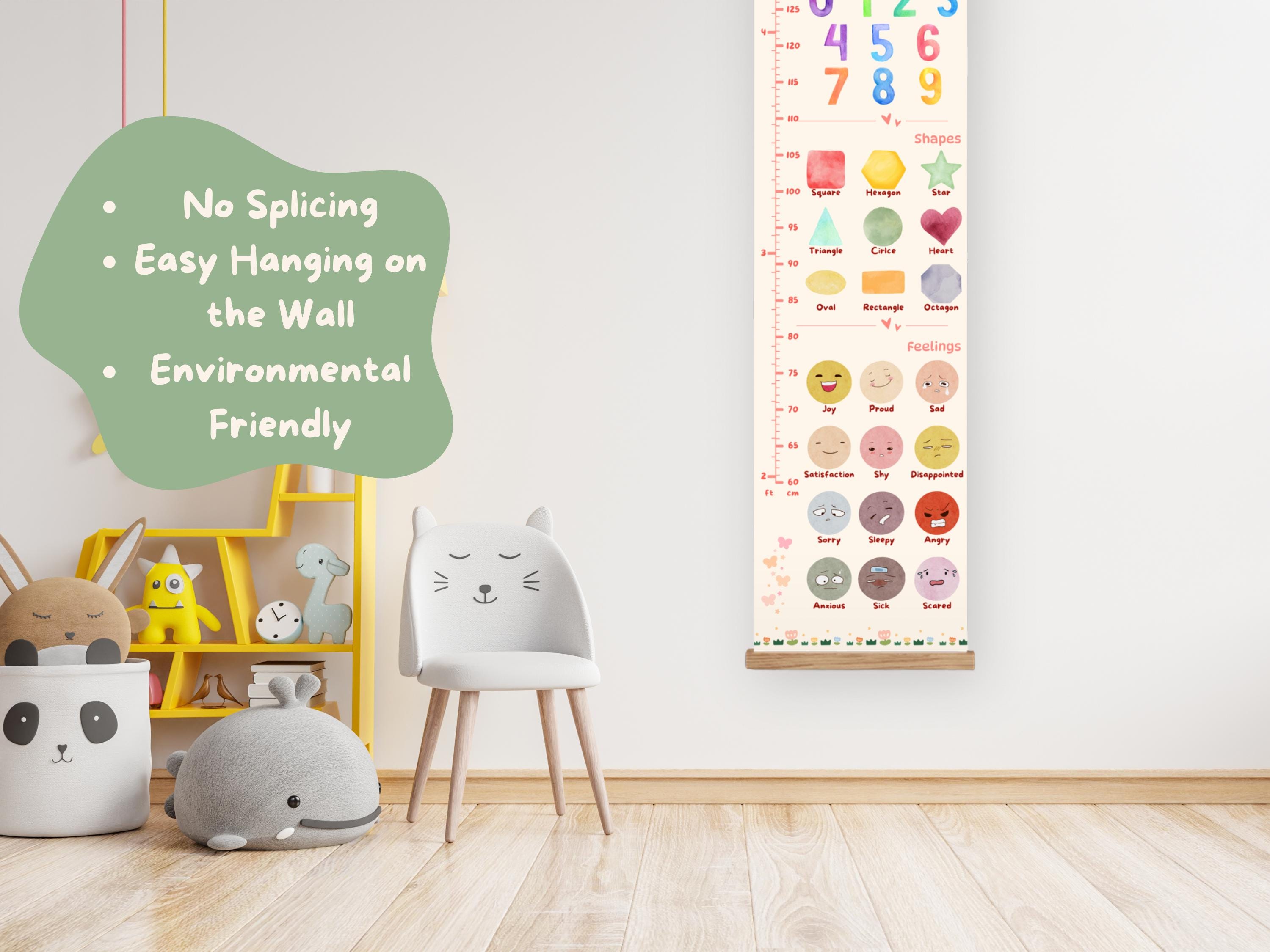 Kids Growth Chart | Homeschool Educational Wall Art | Alphabets Numbers ...