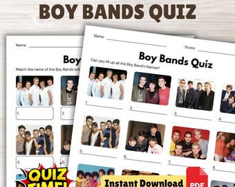 JONGENSBAND Fotoquiz met antwoorden (1 set) | Quizspel Trivia