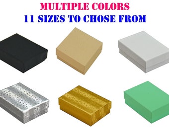 gift jewelry presentation box 25 Count - Jewelry Gift Box Multiple Colors Cotton Filled Jewelry Gift Boxes, Retail Display, Perfect for Ring, Necklace, Earrings, Pendant