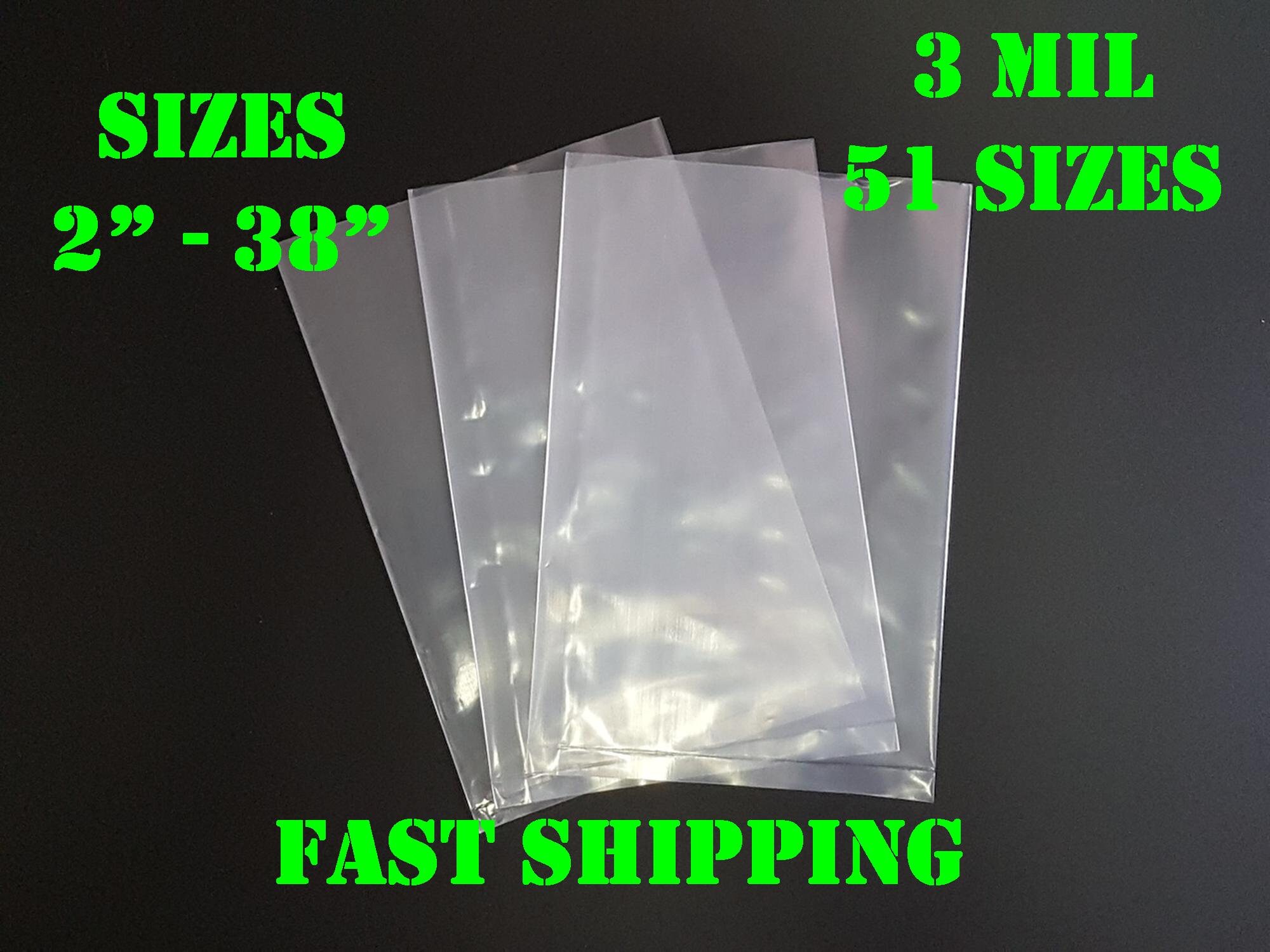 Clear Plastic Zip Bags, 4MIL Heavy Duty Thickness, Reclosable Top Lock,  Small Large Mini Baggies for Jewelry, Beads, Rings Coins Any Quanity