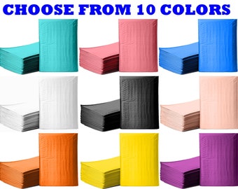 Color Poly Bubble Mailers, Shipping Mailing Padded Envelopes, Mailing Bags, Pink Purple Black Teal White Blue Orange, Sizes #0000 #000 #0 #2