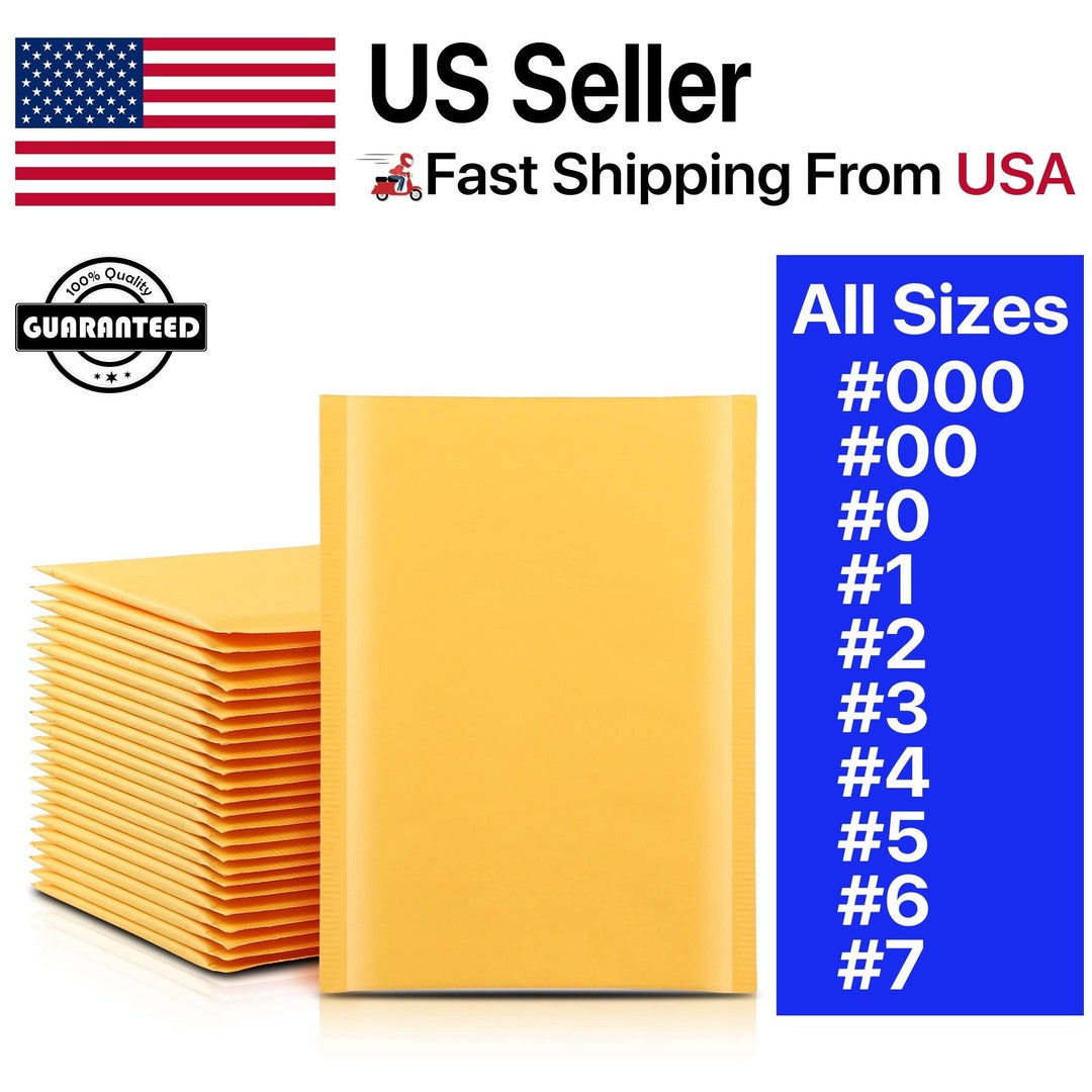 Yellow Kraft Bubble Mailers, Shipping Mailing Padded Bags, Envelopes