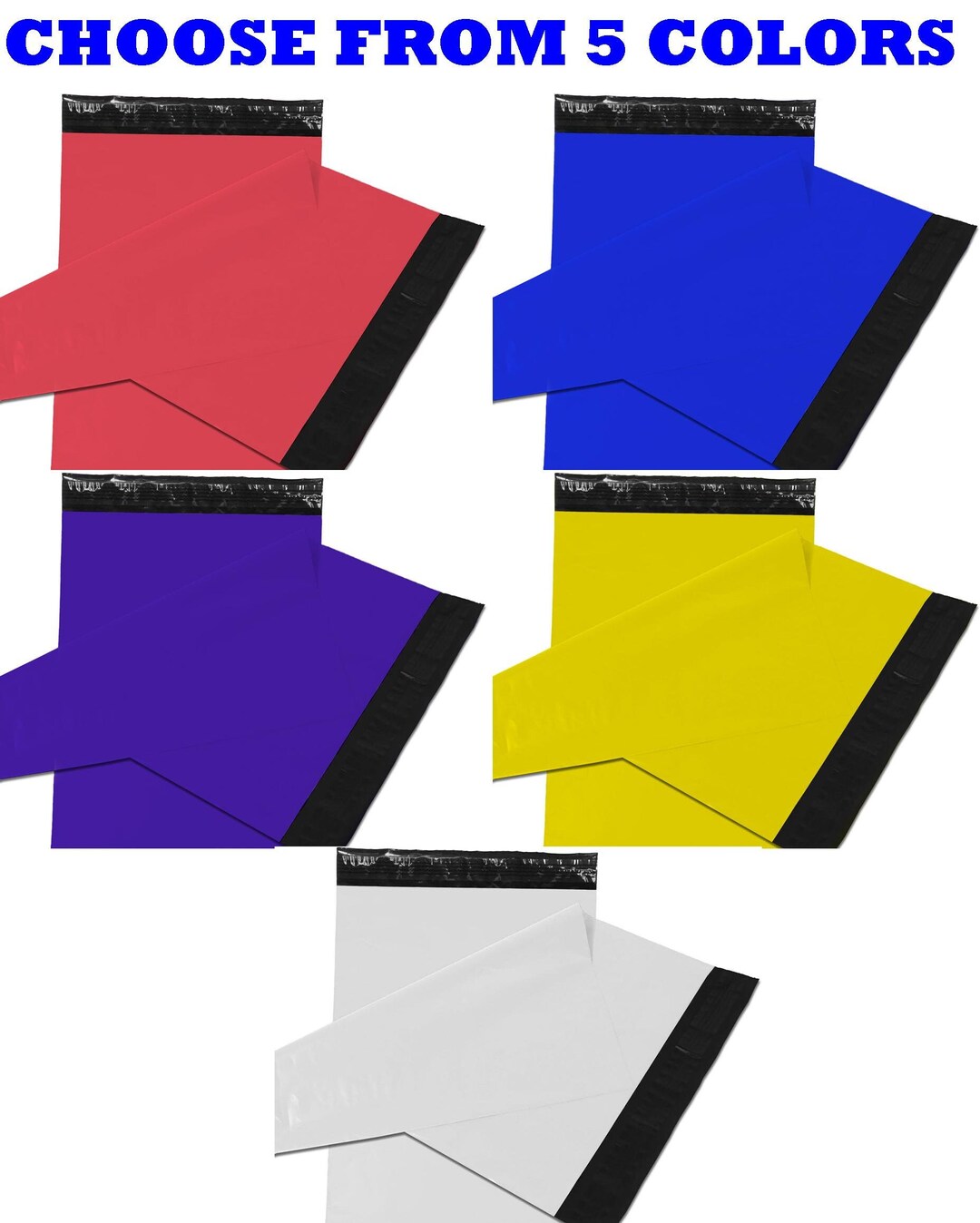 Color Poly Mailers, Shipping Mailing Poly Bags, Envelopes, Multiple