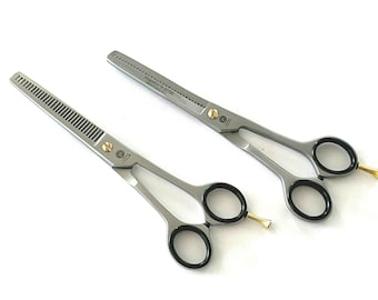 2pcs GERMAN Professional Double and Single Teeth Thinning Trimming Shears 6.5&quot;