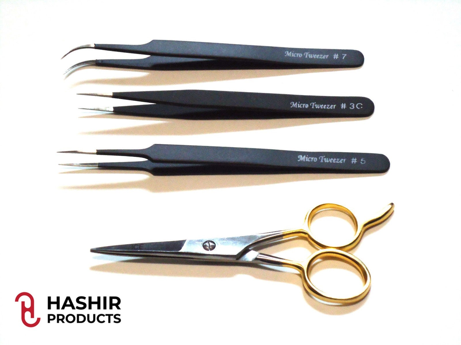 4 PCS Professional Quality Micro Tweezers Mix Variety Pack Stainless