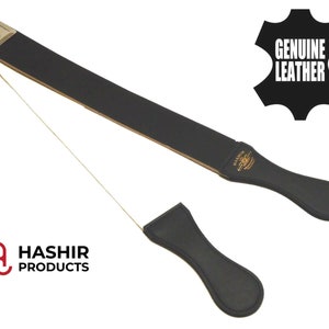 Professional Barber Leather Strop Sharpener for Straight Razors Black Color