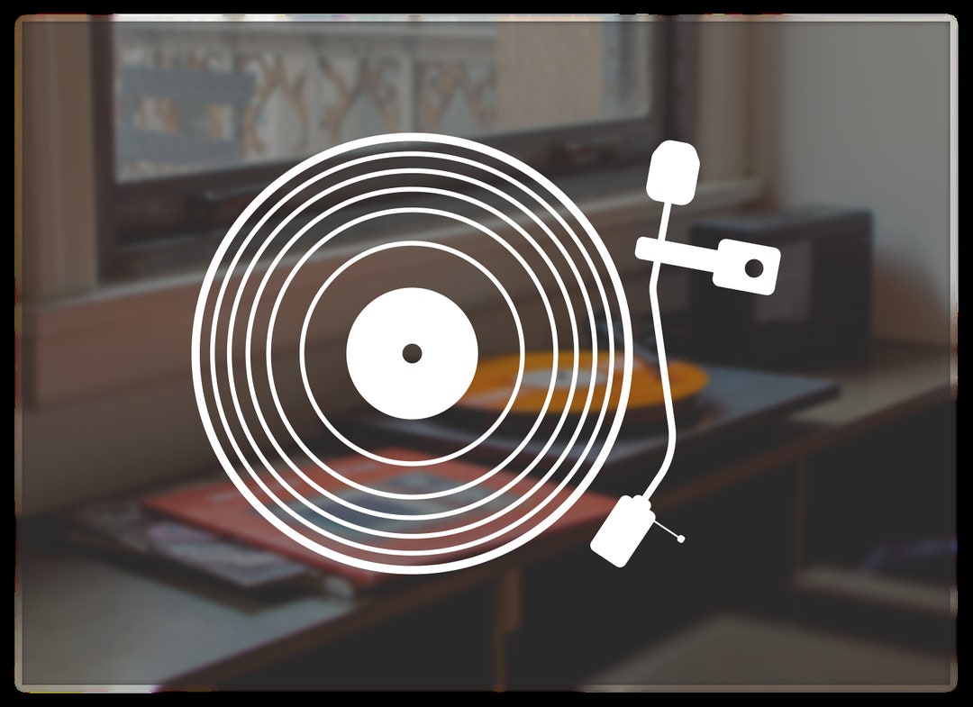 Retro Record Player Decal | Vinyl Sticker for Laptop, Car, Tumbler - Etsy