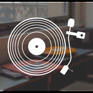 Record Player Decal Sticker | Retro Decal | Multiple Vinyl Color Options | Record Decal for Laptop Tumbler Car Window
