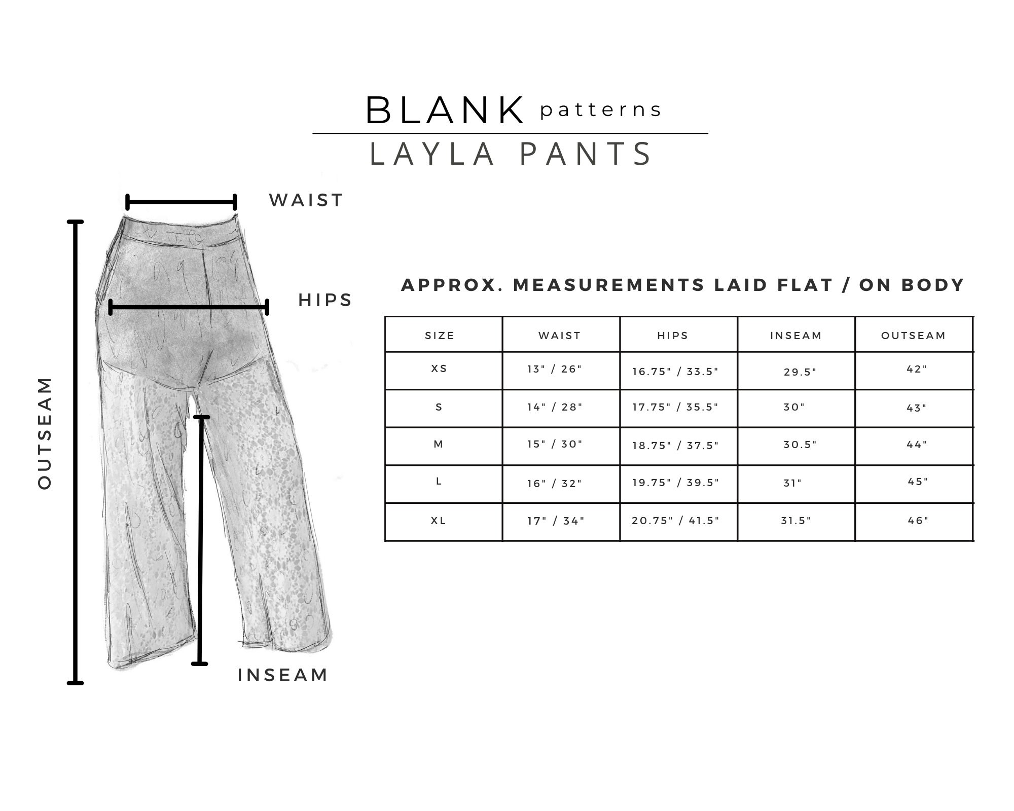 Digital PDF Sewing Pattern | Pants | Lace Pants | Long Pants