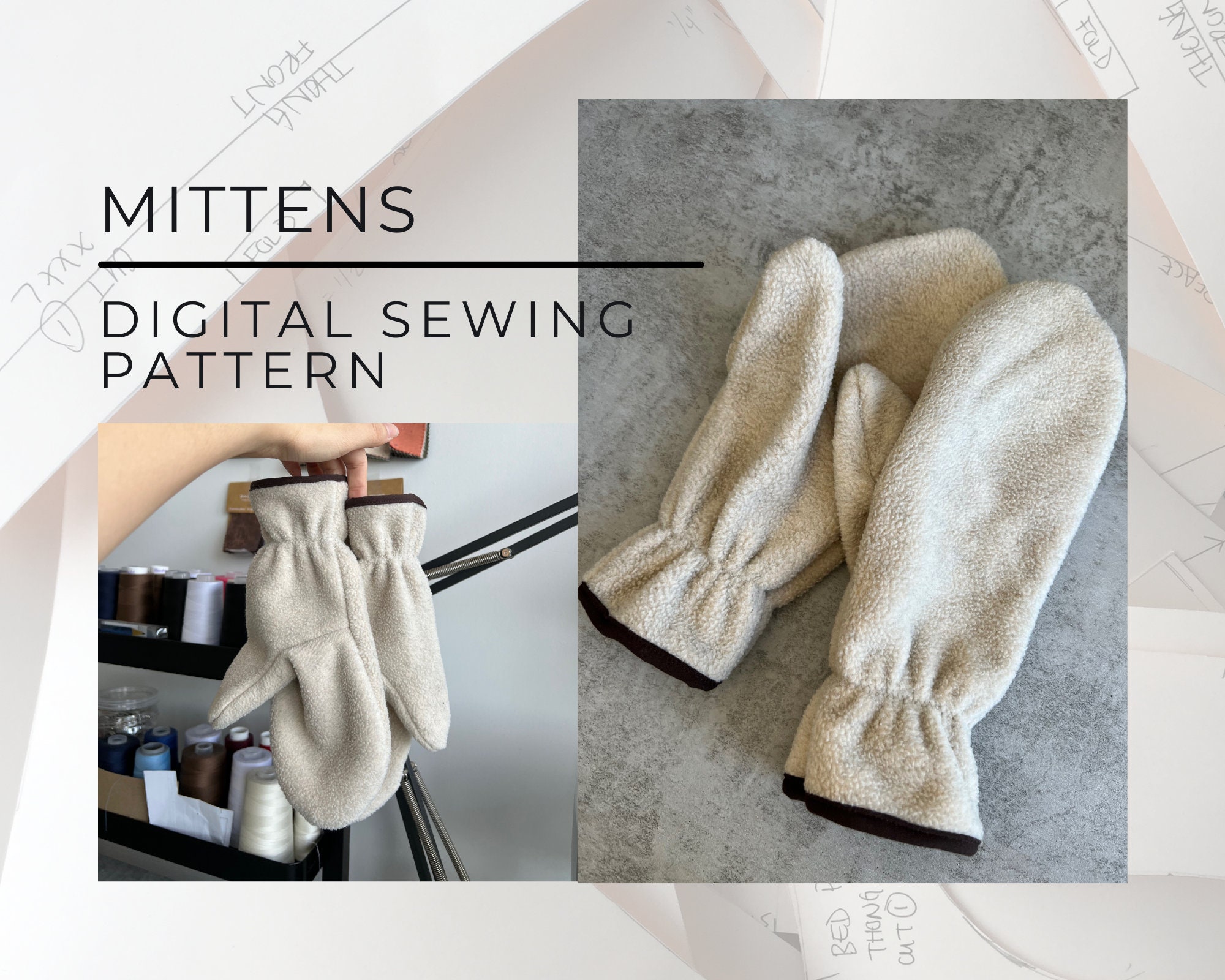 Digital PDF Sewing Pattern | Mittens | Gloves | Winter Mittens | Fall ...