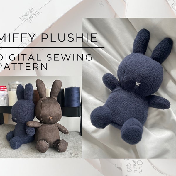 Miffy Plushie | Digital PDF Sewing Pattern | Miffy & Friends | Handmade Miffy | Bunny Stuffed Animal | Rabbit Stuffed Animal | Soft Toy