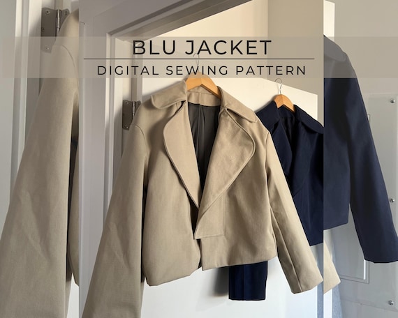 Blaue Jacke Digitales PDF Schnittmuster Jeansjacke