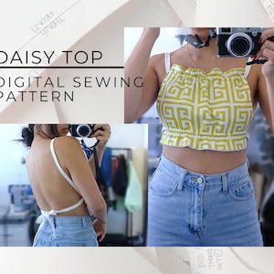 Digital PDF Sewing Pattern | Women&#39;s Summer Top | Crop Top Sewing Pattern | Women&#39;s PDF Pattern Tutorial | Crop Top | Sewing
